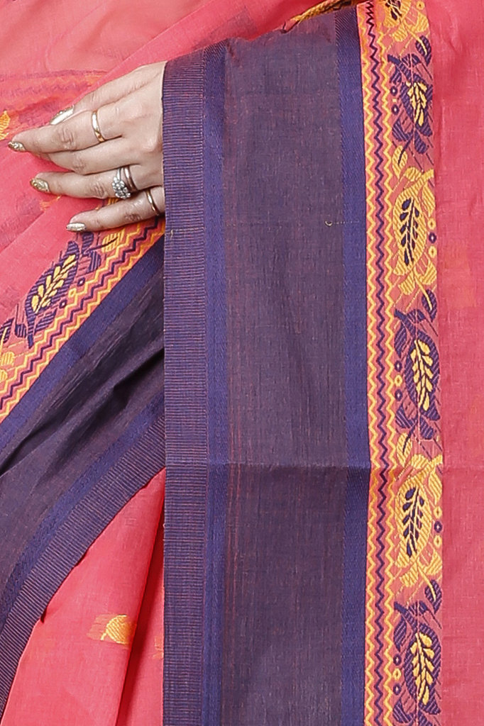 Purple Pure Cotton Provati Tant Saree (1075)